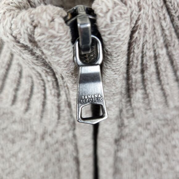 Banana Republic Factory Mens Mock Neck Full Zip Cotton Sweater Medium - Picture 4 of 6